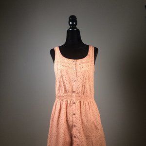 Pink mini Polka Dot dress with embroideries and pockets